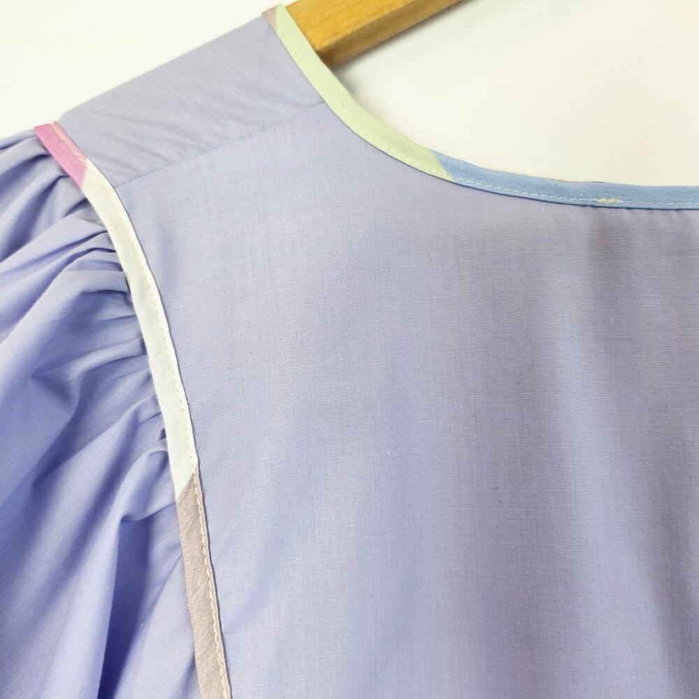 Entro Lavender Babydoll Mini Dress Pastel Trim Keyhole Tie Sz S Coquette Kawaii - Picture 8 of 11